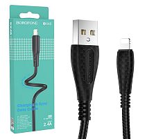 Кабель USB - Lightning BOROFONE BX48 (черный) 1м