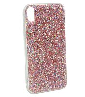 Чехол Case Rainbow на iPhone X/XS (блестки и стразы-розовый) 7