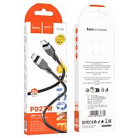 Кабель Lightning -TypeC HOCO X109 PD 20W Silicone (черный) 1м, мятая упаковка