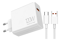 Сетевой адаптер питания DEESPI DE09 120W+кабель Type-C (белый)