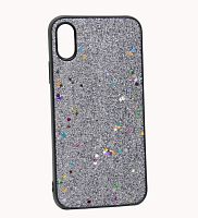 Чехол Case Rainbow на iPhone X/XS (блестки и стразы-черный) 3