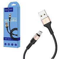 Кабель USB - Micro HOCO X26 (черно-золотой) 1м