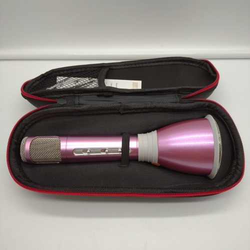 Беспроводной караоке микрофон K068 (розовый) фото 2