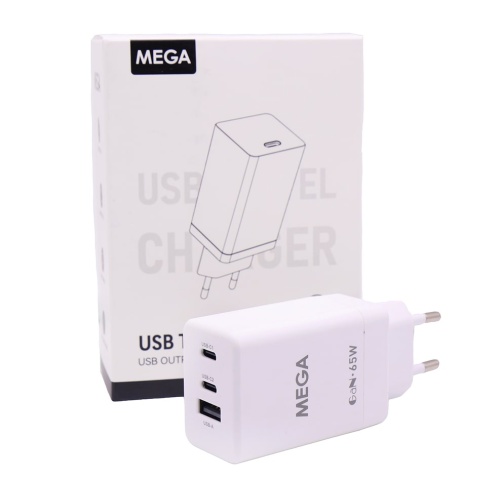 Сетевой адаптер питания MEGA A+2C 65W (белый)
