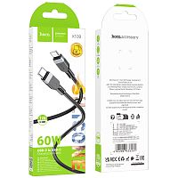 Кабель TypeC - TypeC HOCO X109 60W (черный) 1м