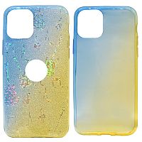 Чехол Case Rainbow на iPhone 11Pro (блестки и стразы) Ombre music