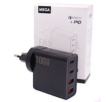 Сетевой адаптер питания MEGA 2C+2A 100W (черный)