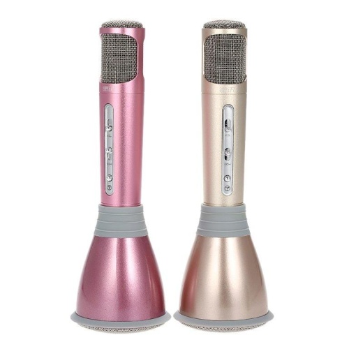 Беспроводной караоке микрофон K068 (розовый)