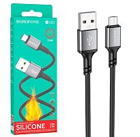 Кабель USB - Micro BOROFONE BX83 Silicone (черный) 1м