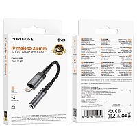 Переходник BOROFONE BV24 Lightning + Aux 3.5 (серый)