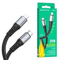 Кабель Lightning -TypeC BOROFONE BX88 PD 20W Silicone (черный) 1м