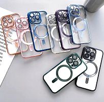 Чехол силиконовый iPhone 15 с Magsafe (серебро)