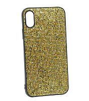 Чехол Case Rainbow на iPhone XR (блестки и стразы-золото) 4
