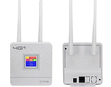Wi-Fi роутер CPF903 LCD с сим картой LTE 4G, 2 антены 300Mbps (белый)