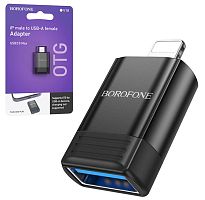 Переходник OTG BOROFONE BV18 USB - Lightning (черный)